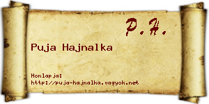 Puja Hajnalka névjegykártya